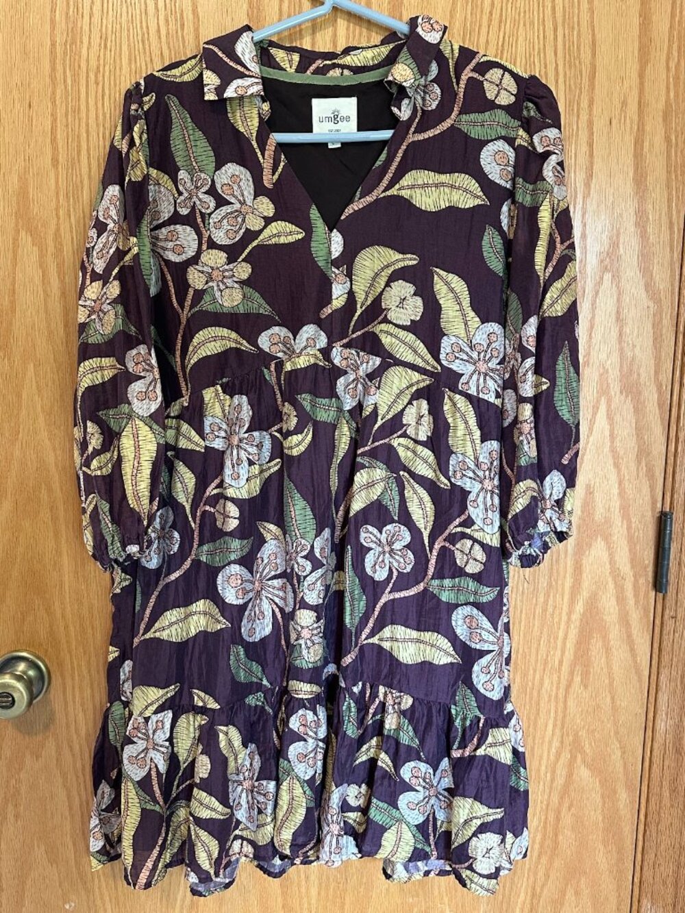 Umgee Boho Tropical Floral Print Mini Dress Size Large - Picture 6 of 6